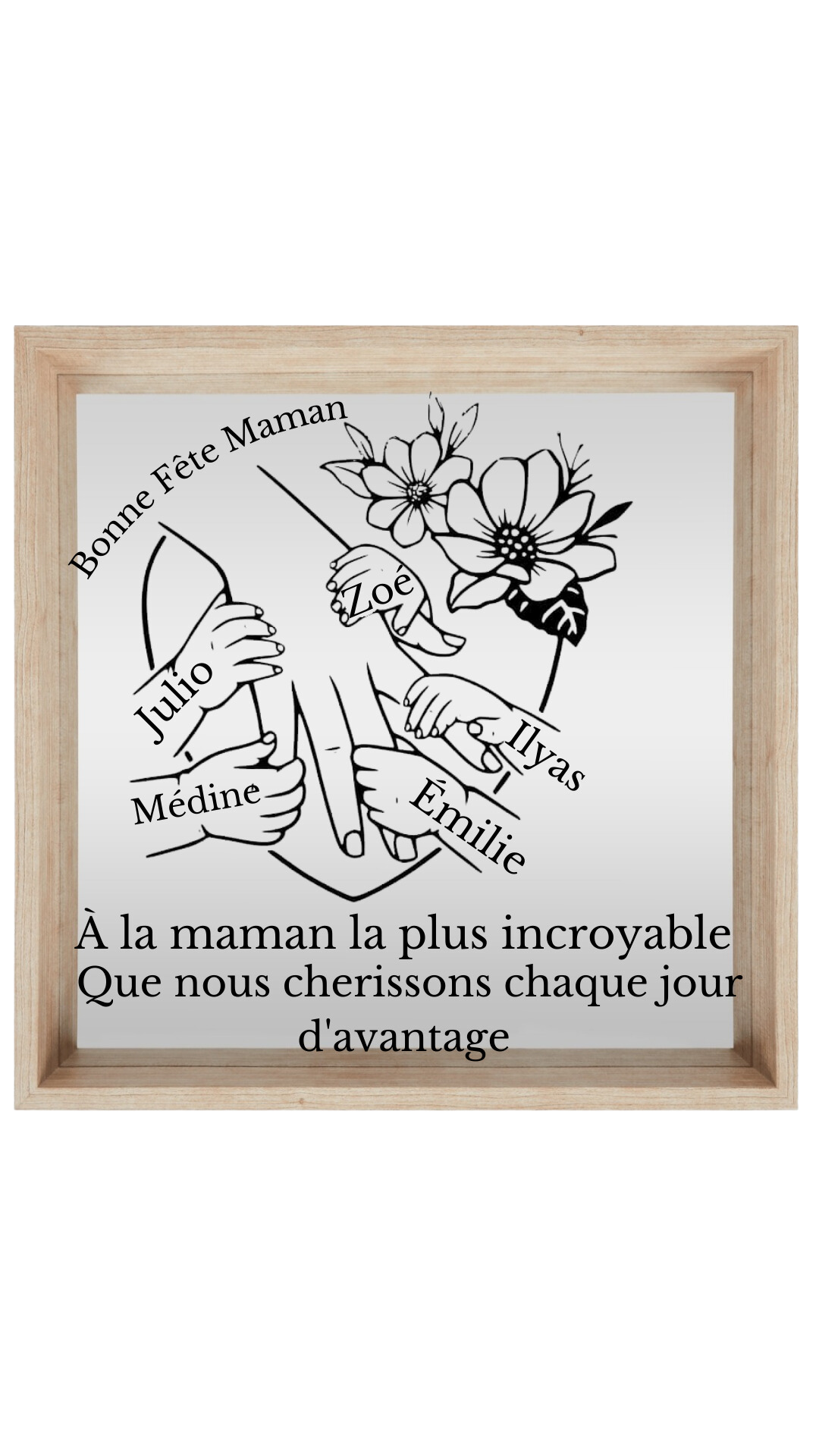 Miroir personnalisé "Fête des mères"