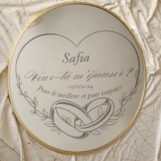 Miroir demande en mariage 50cm ou 70cm